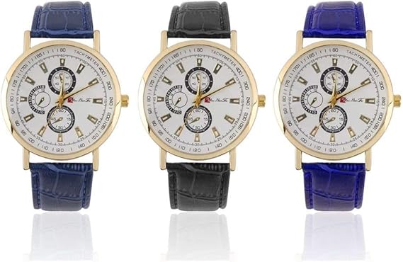 Men's Casual Watches Three Coffee Fake Beautiful To View, Practical And AffordableDeft Processed