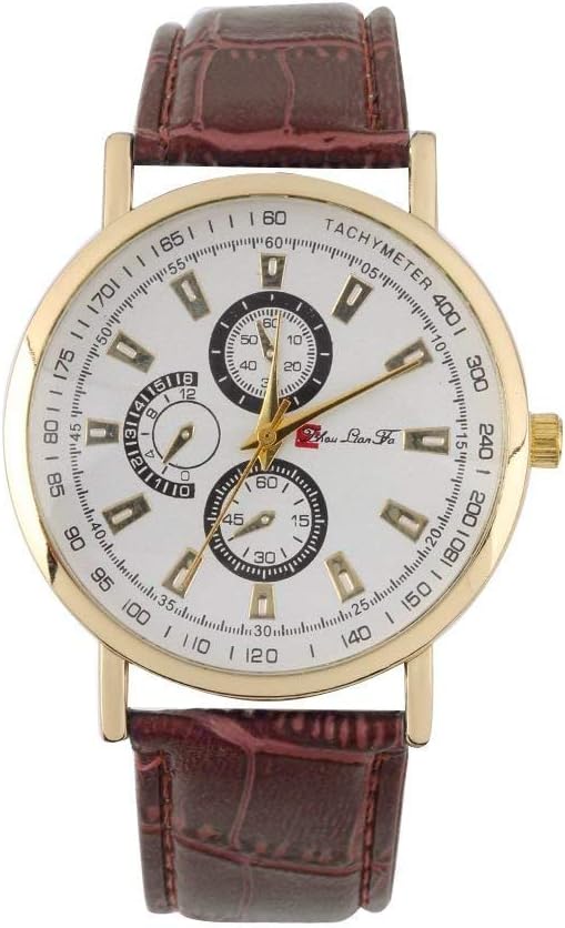 Men's Casual Watches Three Coffee Fake Beautiful To View, Practical And AffordableDeft Processed