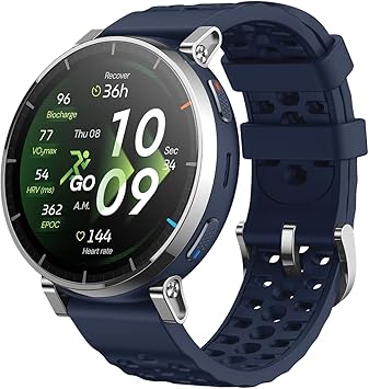 Amazfit Active 3 Premium GPS Running Smart Watch, 1.32" AMOLED Sapphire Display, 12-Day Battery, 4GB Storage, Offline Maps, 170+ Workout Modes, 5 ATM, Heart Rate & Fitness Tracker for Android & iPhone