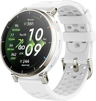 Amazfit Active 3 Premium GPS Running Smart Watch, 1.32" AMOLED Sapphire Display, 12-Day Battery, 4GB Storage, Offline Maps, 170+ Workout Modes, 5 ATM, Heart Rate & Fitness Tracker for Android & iPhone