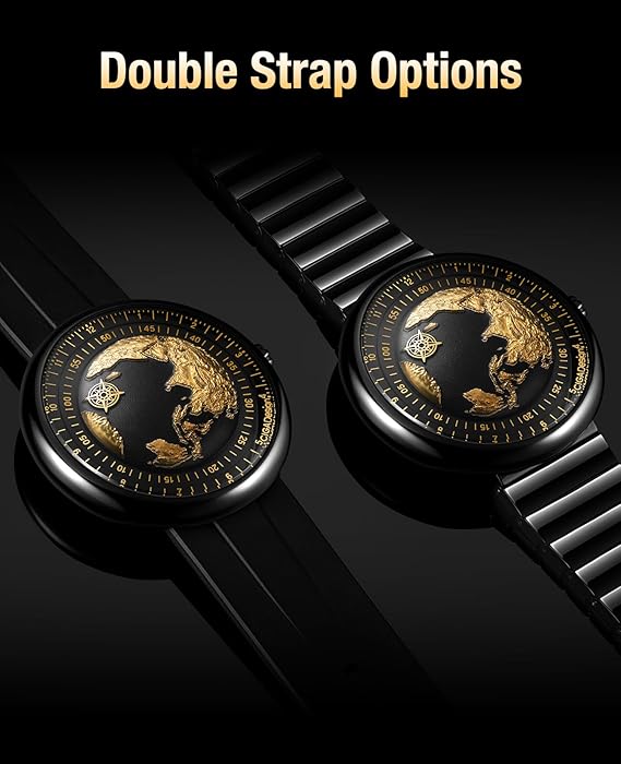 CIGA Design Mechanical Automatic Watch U Series Blue Planet Ⅱ·Gilded Age, 43MM, Sapphire Crystal Ceramics Strap Watches Gifts for Men and Women