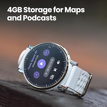 Amazfit Active 3 Premium GPS Running Smart Watch, 1.32" AMOLED Sapphire Display, 12-Day Battery, 4GB Storage, Offline Maps, 170+ Workout Modes, 5 ATM, Heart Rate & Fitness Tracker for Android & iPhone