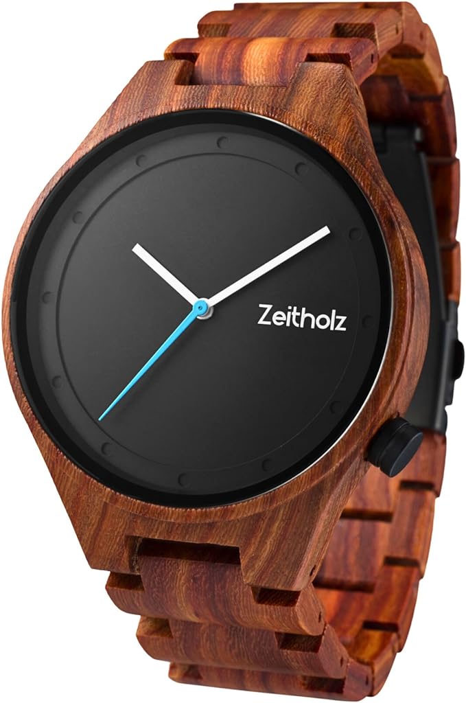 Wood Watches for Men, Wooden Watch, Gifts, Big face, Analog Watch, Stolpen Collection 42mm, 100% Natural Wood with Japanese Quartz Movement.