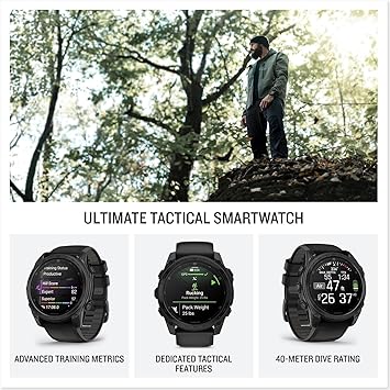Garmin tactix® 8 47mm, AMOLED Display, Premium Tactical GPS Smartwatch, Includes Applied Ballistics Ultralight™ Solver