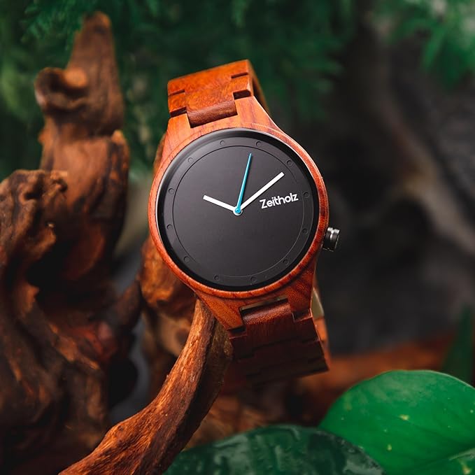 Wood Watches for Men, Wooden Watch, Gifts, Big face, Analog Watch, Stolpen Collection 42mm, 100% Natural Wood with Japanese Quartz Movement.