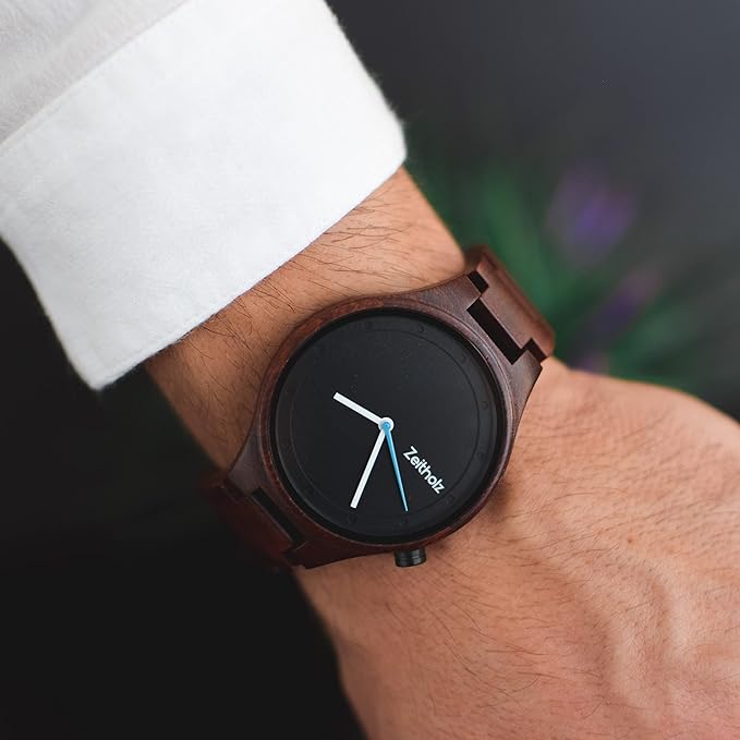 Wood Watches for Men, Wooden Watch, Gifts, Big face, Analog Watch, Stolpen Collection 42mm, 100% Natural Wood with Japanese Quartz Movement.